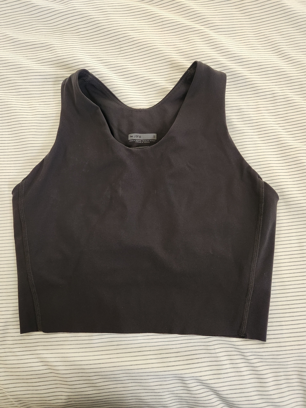 Janji Black Cropped Long Bra, Athletic Tank